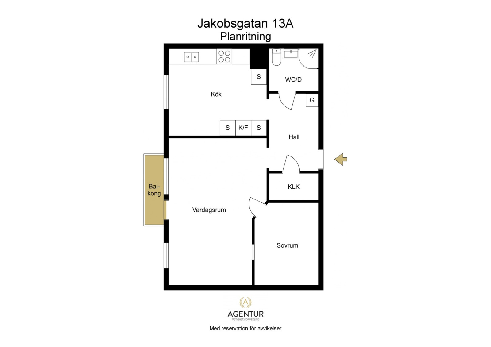 Planritning Jakobsgatan 13A