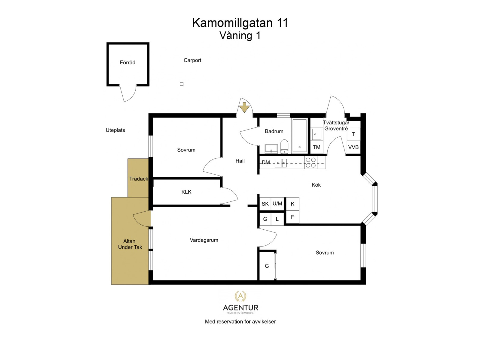 2D Floor Plan - Våning 1 - Letterhead Kamomillgatan 11