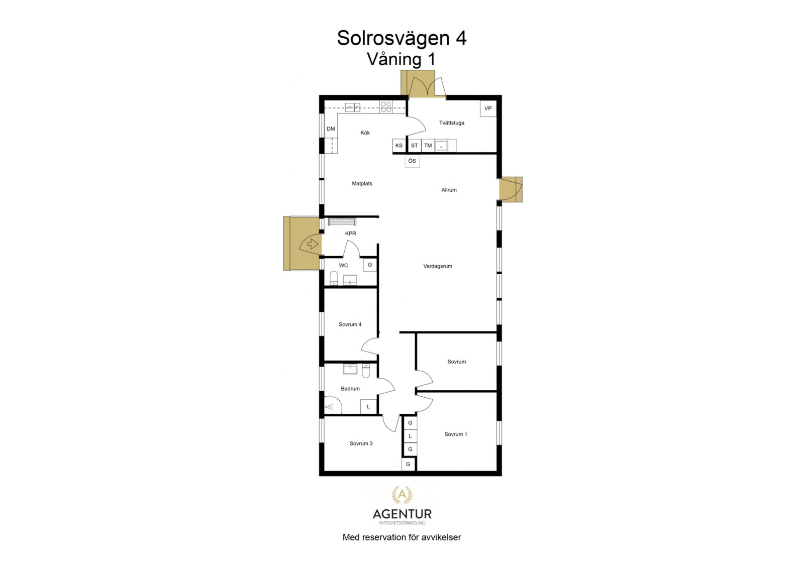2D Floor Plan - Våning 1 - Letterhead Solrosvägen 4