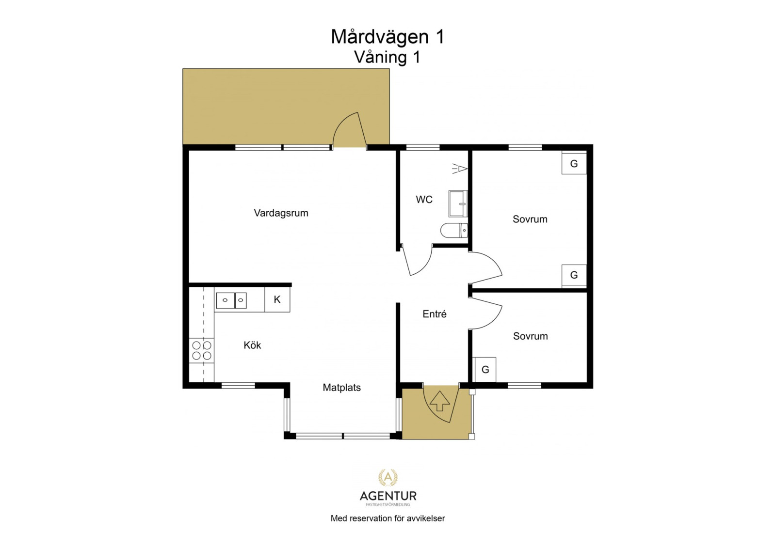2D Floor Plan - Våning 1 - Letterhead Mårdvägen 1
