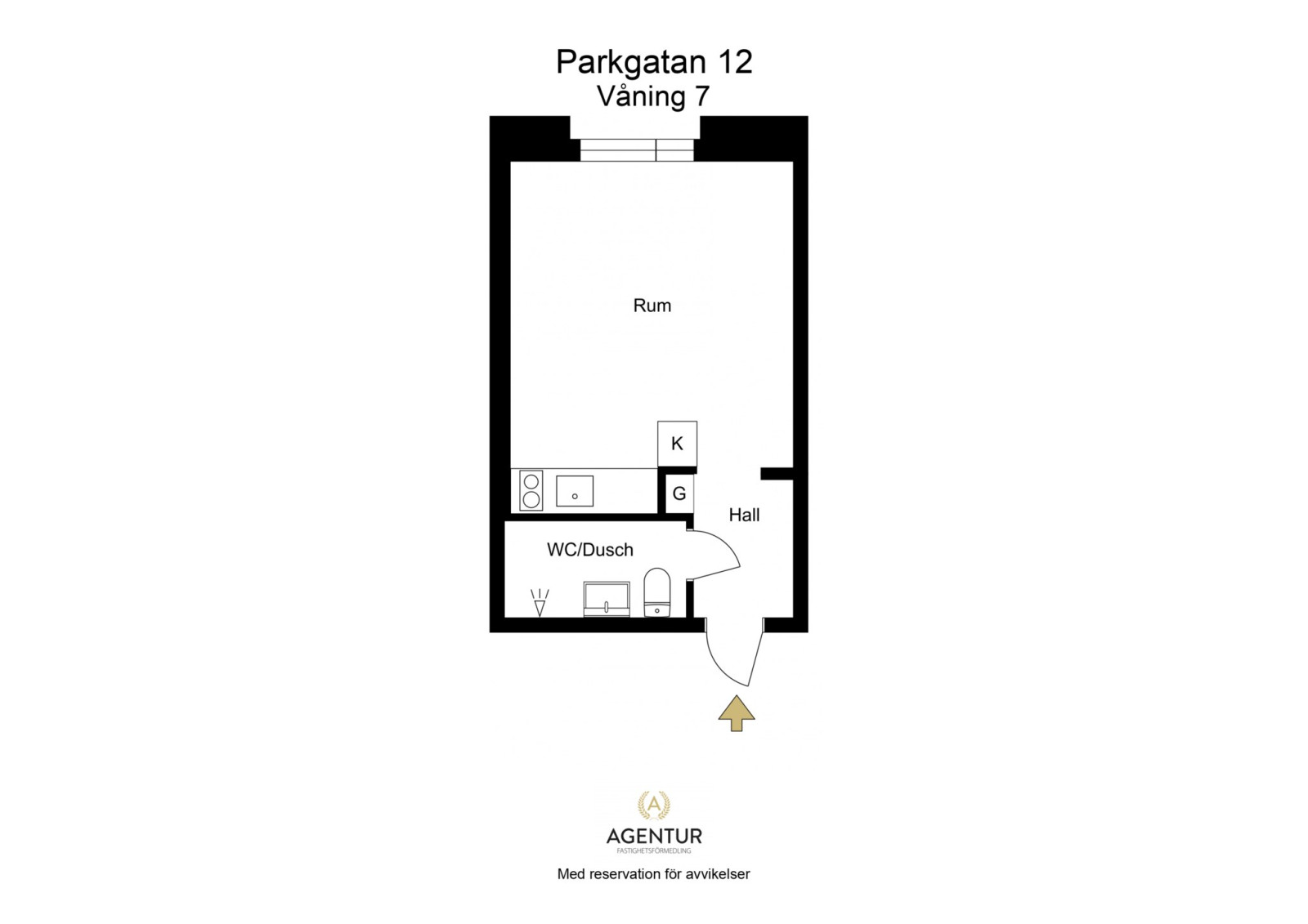 2D Floor Plan - Våning 7 - Letterhead Parkgatan 12