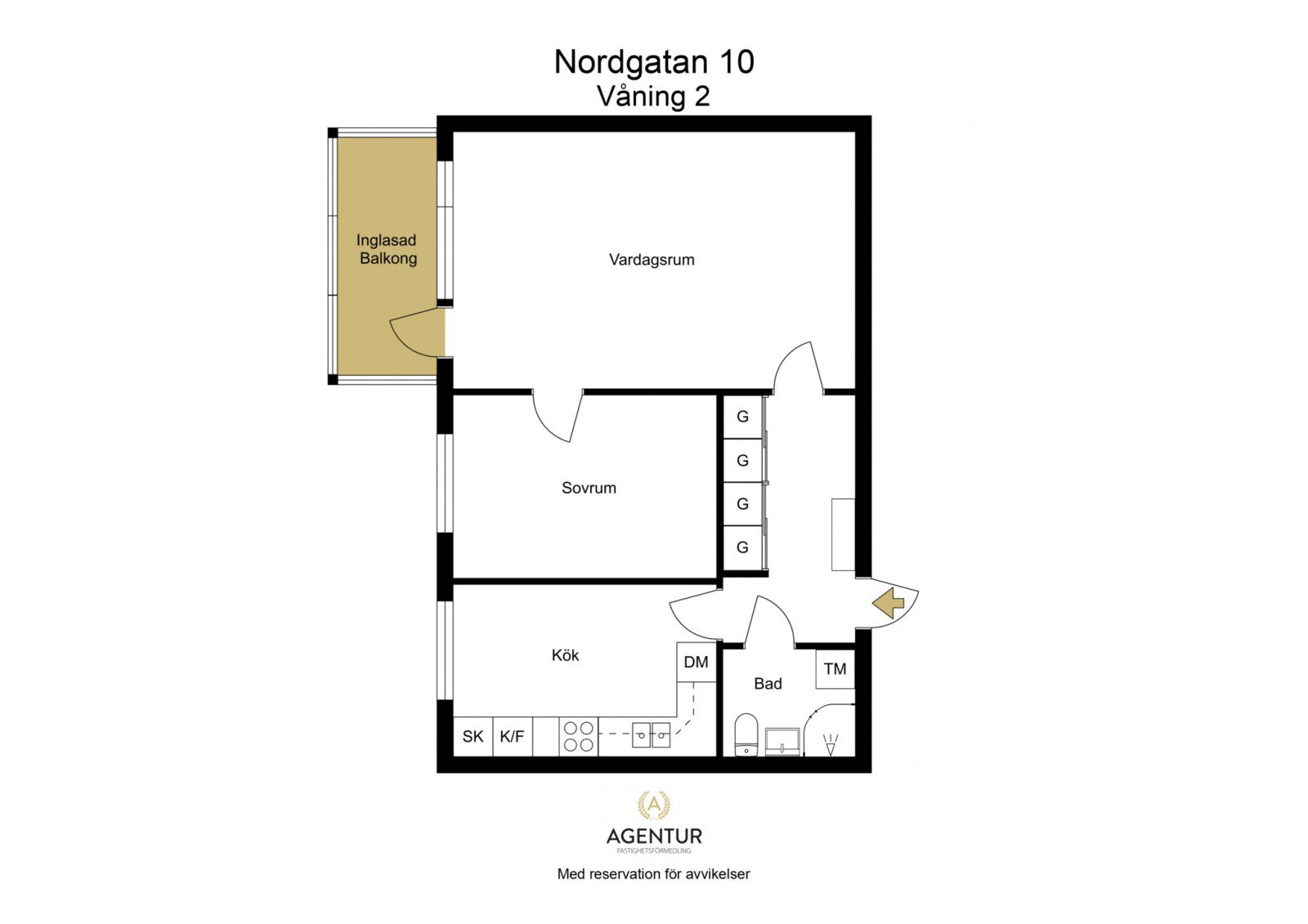 2D Floor Plan - Våning 2 - Letterhead Nordgatan 10