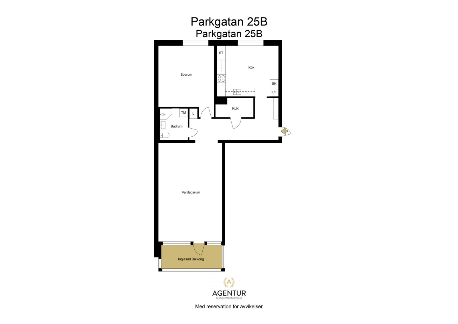 Planritning Parkgatan 25B