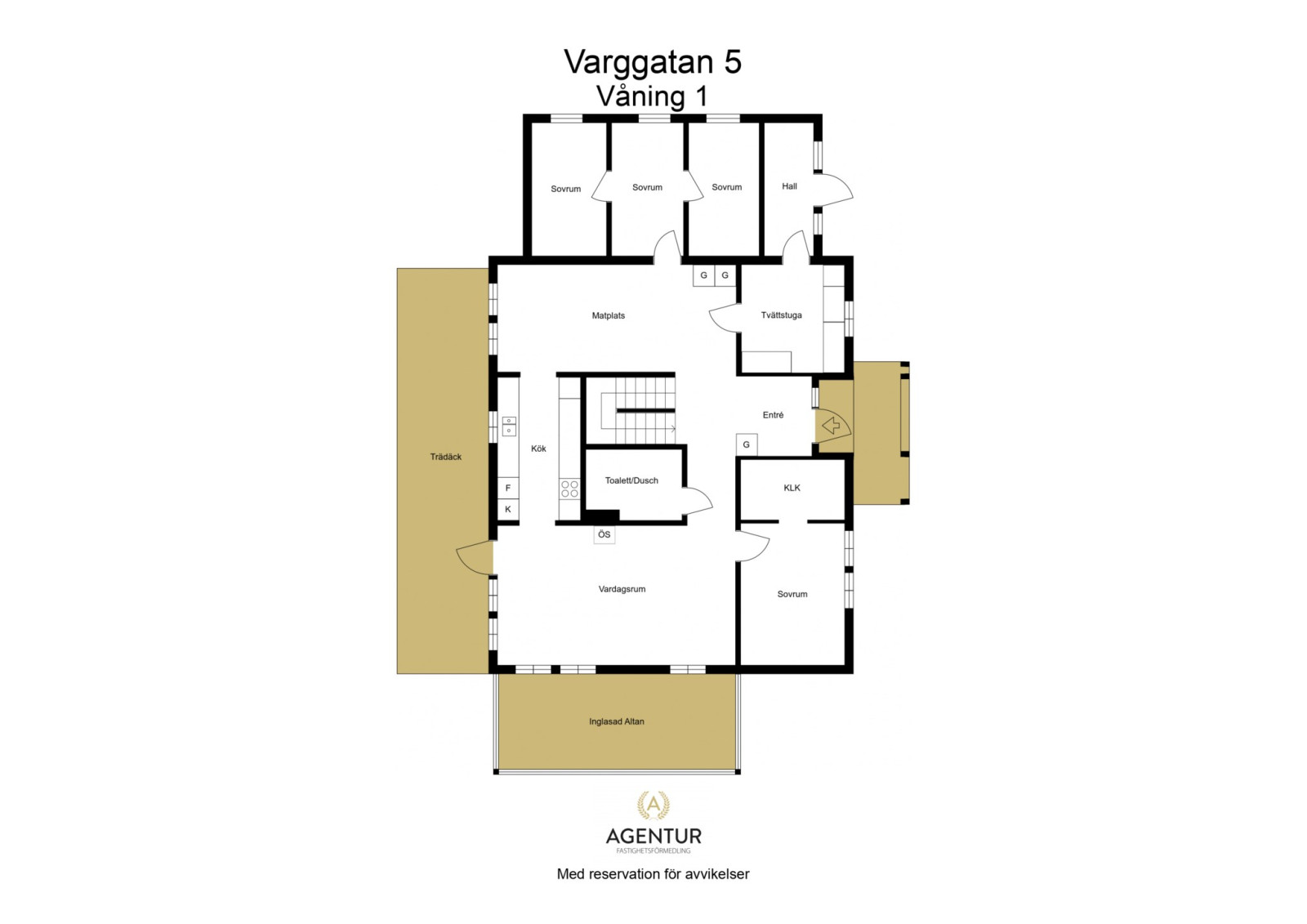 2D Floor Plan - Våning 1 Varggatan 5