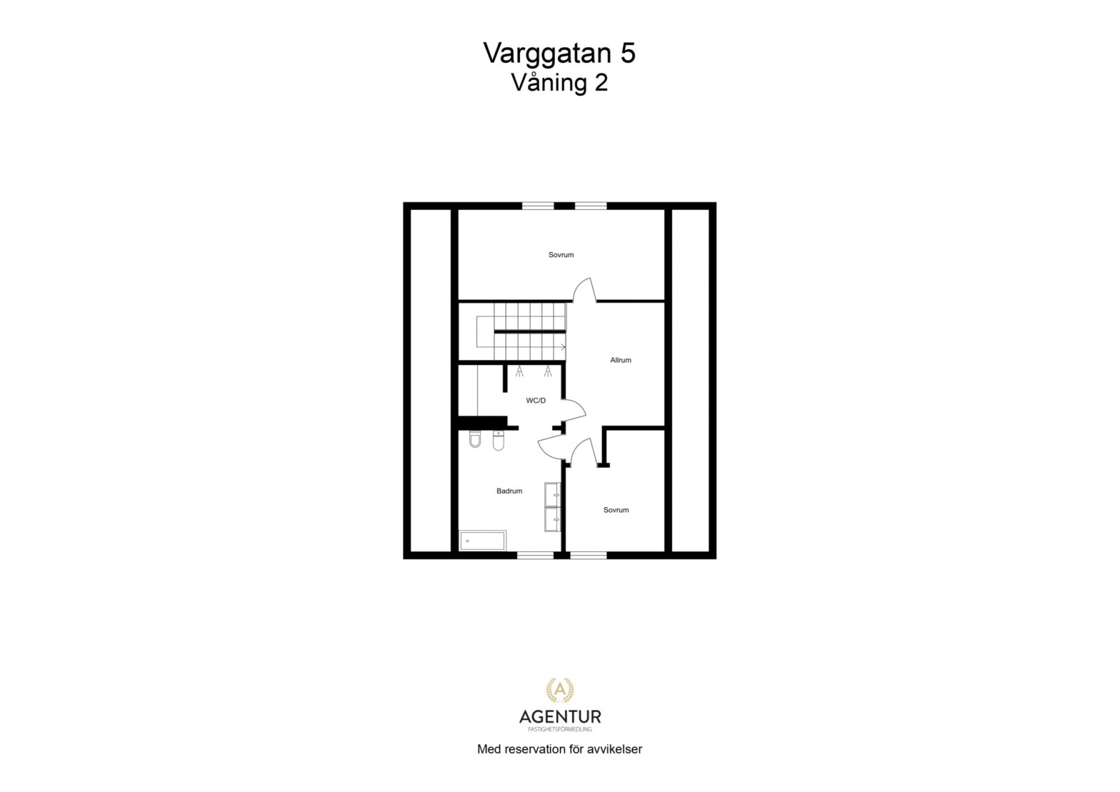 2D Floor Plan - Våning 2 Varggatan 5