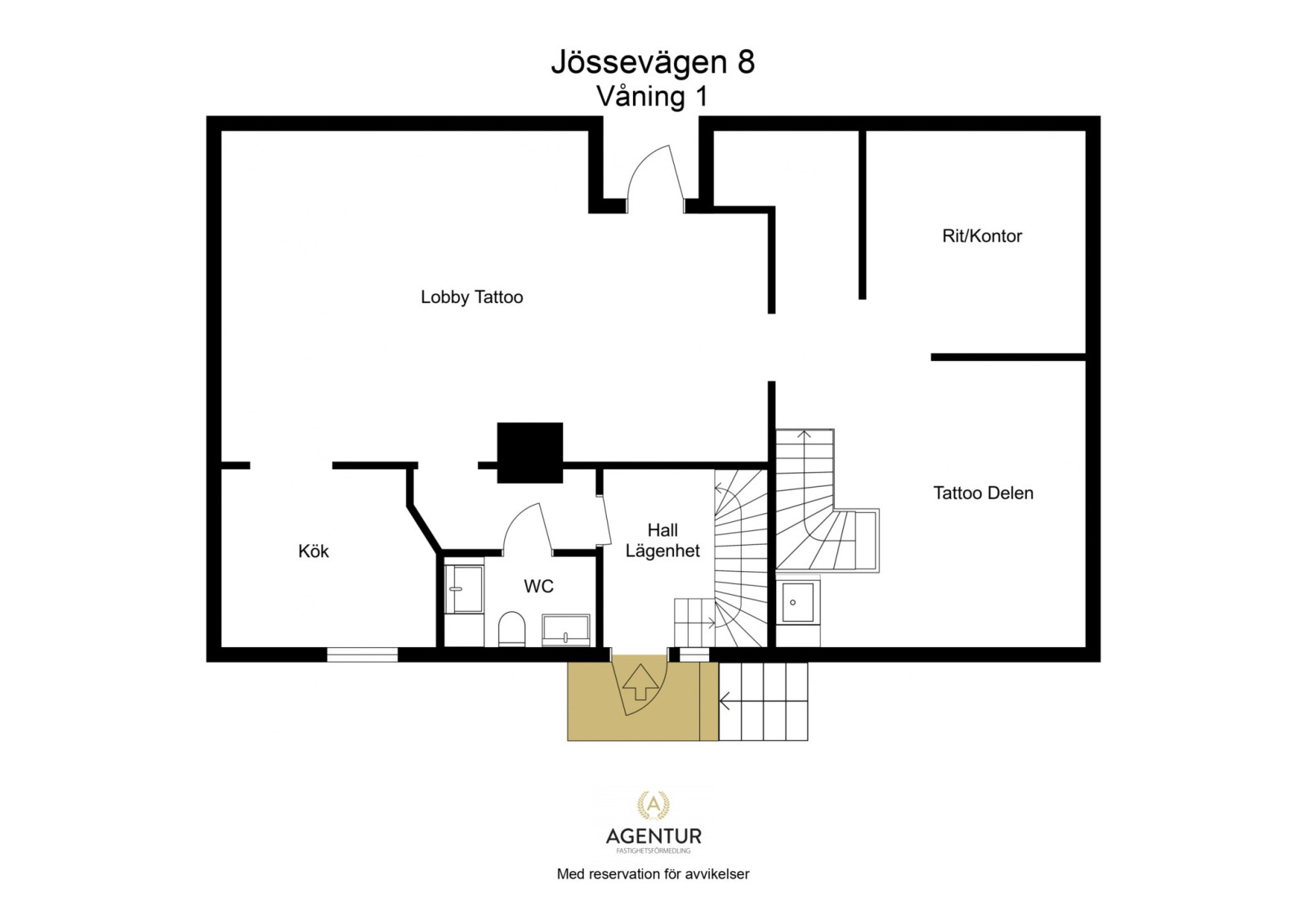 2D Floor Plan - Våning 1 - Letterhead Jössevägen 8