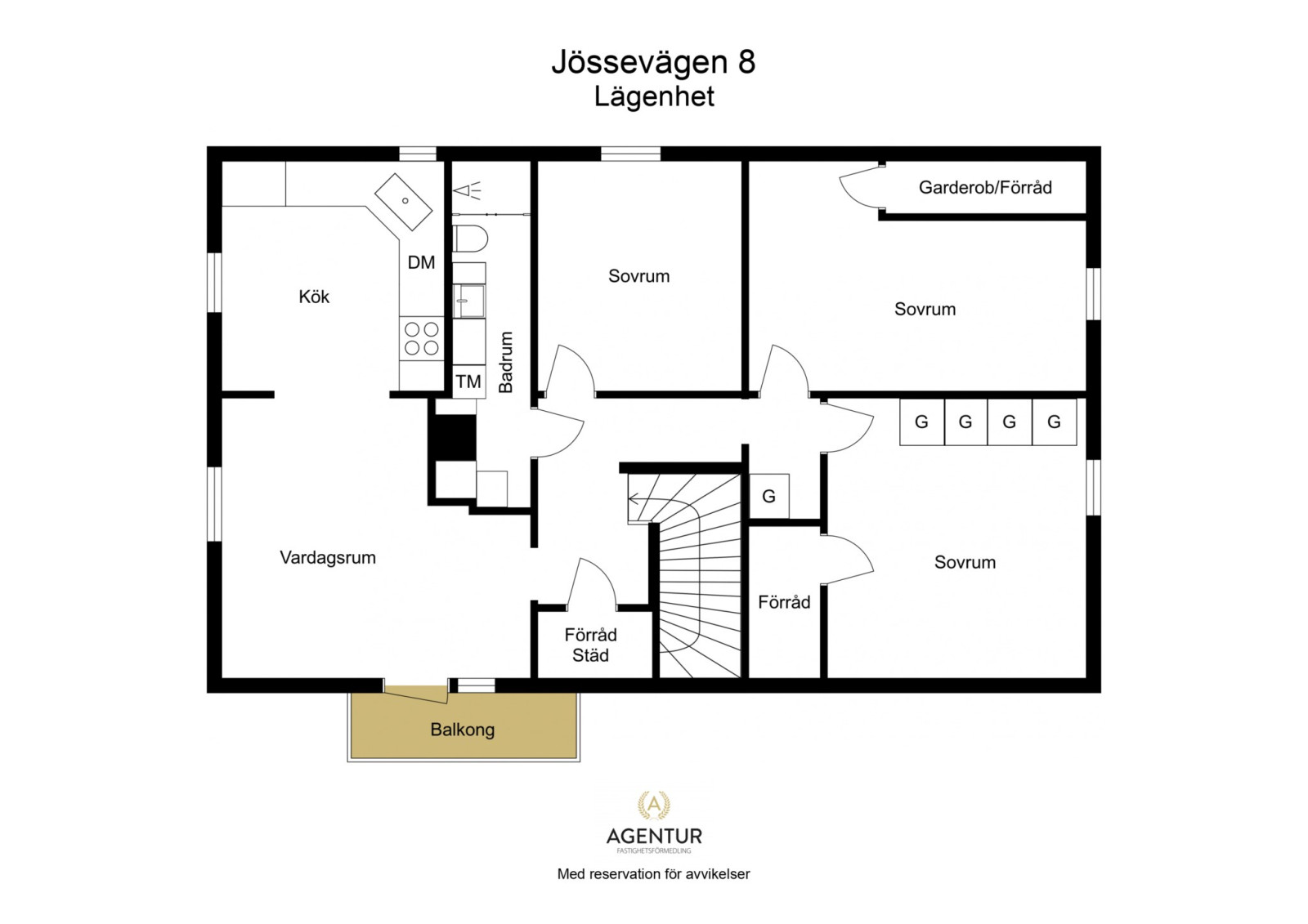 2D Floor Plan - Lägenhet - Letterhead Jössevägen 8