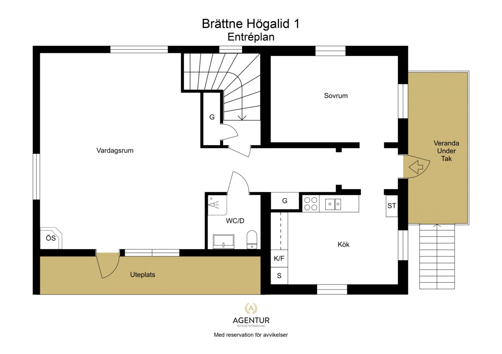 2D Floor Plan - Entréplan - Letterhead Brättne Högalid 1