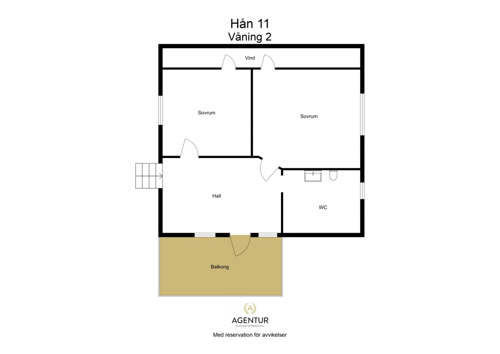 2D Floor Plan - Våning 2 - Letterhead Hån 11