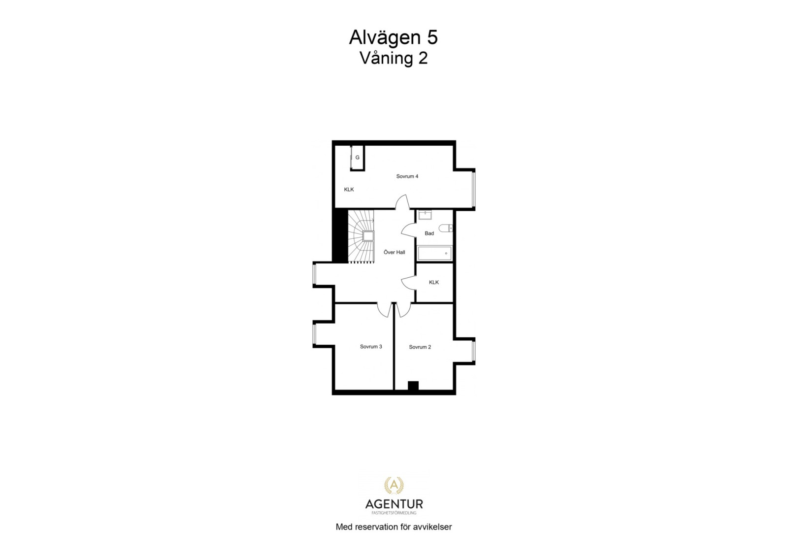 2D Floor Plan - Våning 2 - Letterhead Alvägen 5