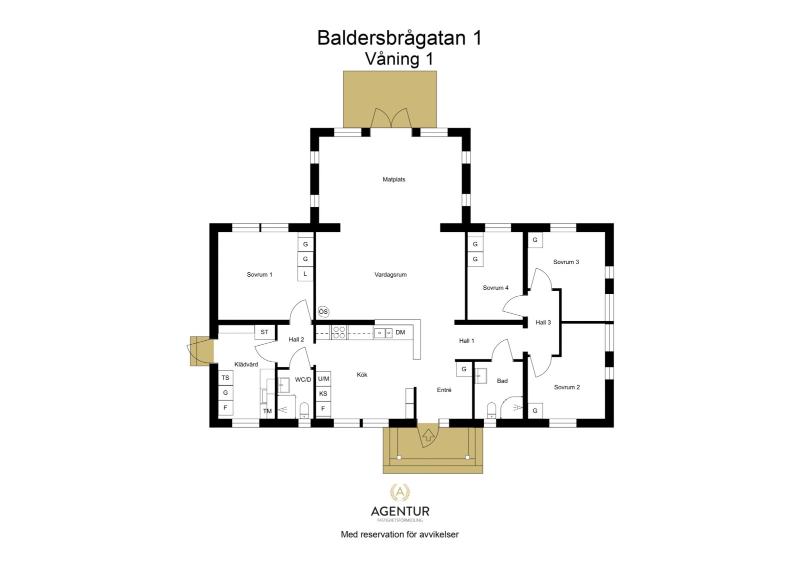 2D Floor Plan - Våning 1 - Letterhead Baldersbrågatan 1